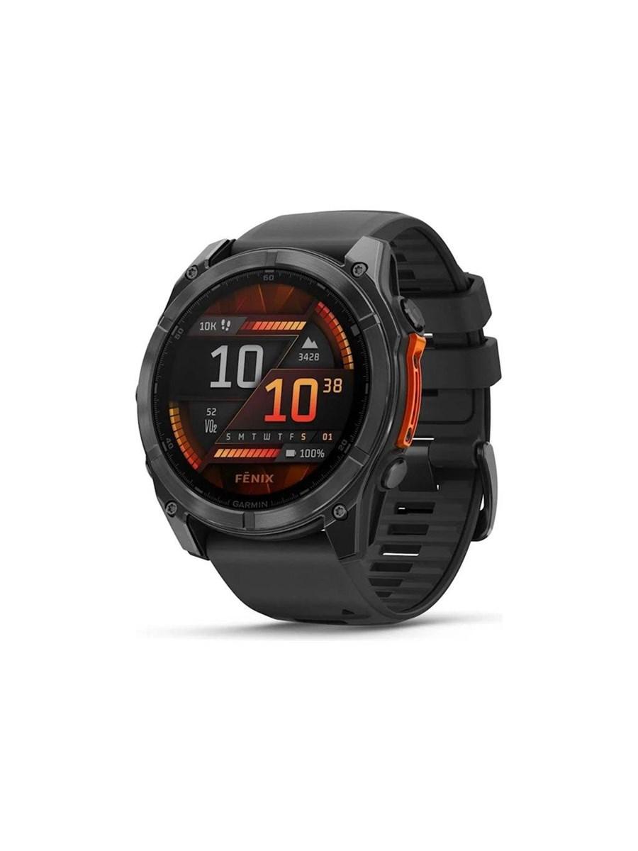 Garmin Fenix 8 multisportsur i 51 mm med sort silikonerem