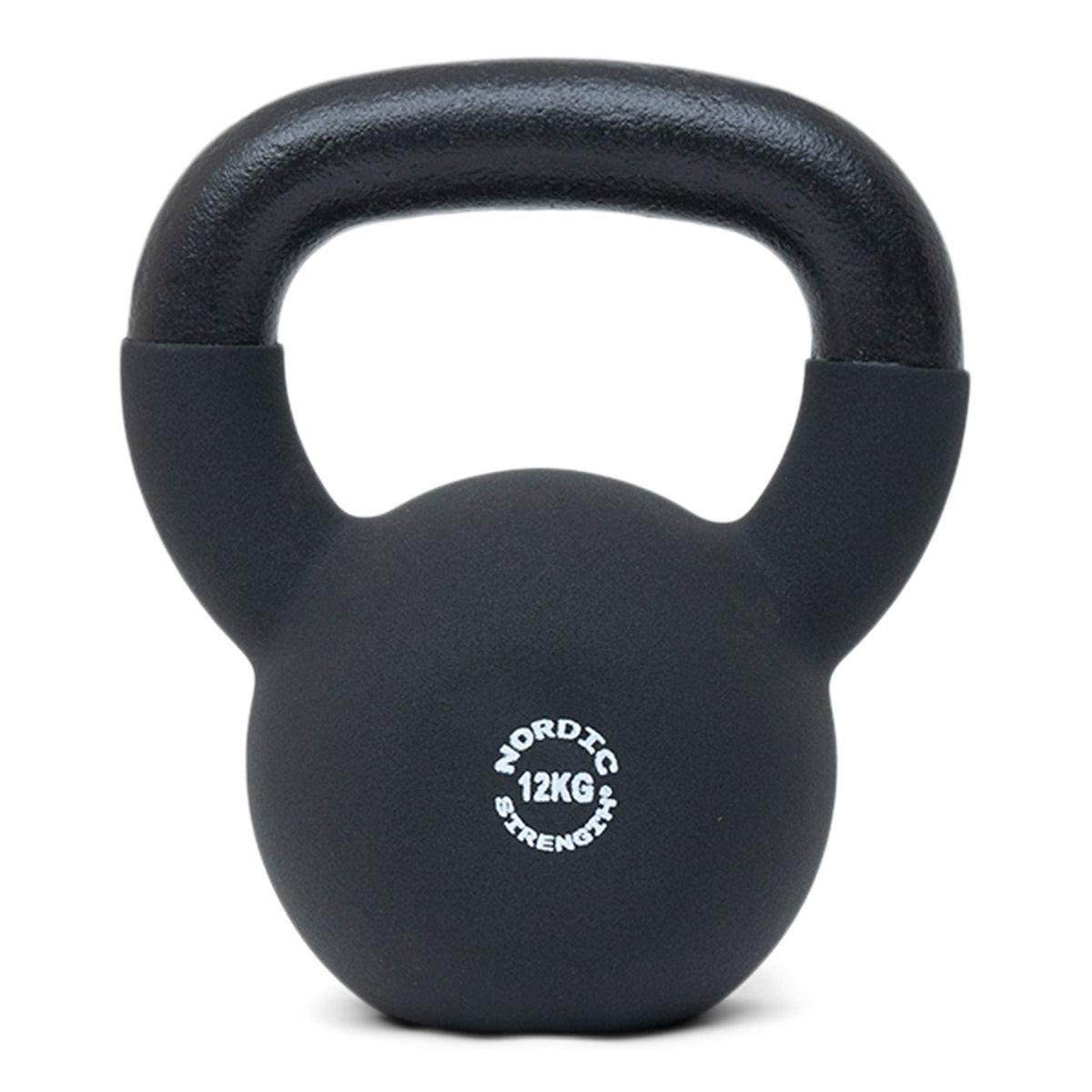 Kettlebell 12 kg fra Nordic Strength i støbejern med neopren