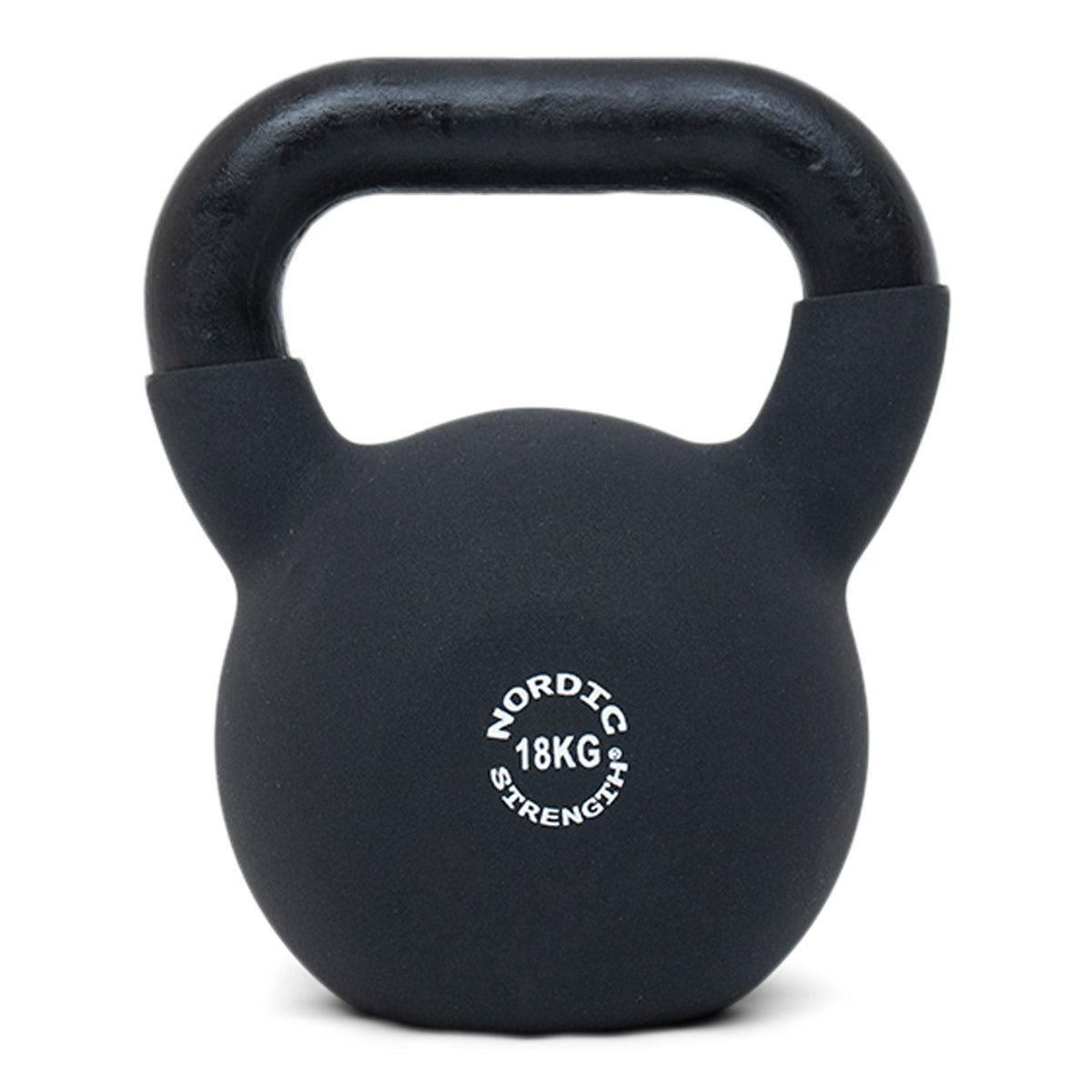 Kettlebell 18 kg fra Nordic Strength i støbejern med neopren