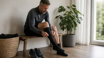Medicinske kompressionsstrømper til behandling af åreknuder og hævede ben