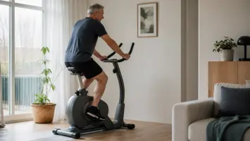 Motionscykel brugt til skånsom genoptræning efter en hofteoperation