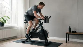 Træning efter et spinningcykel program med intervaller og modstand