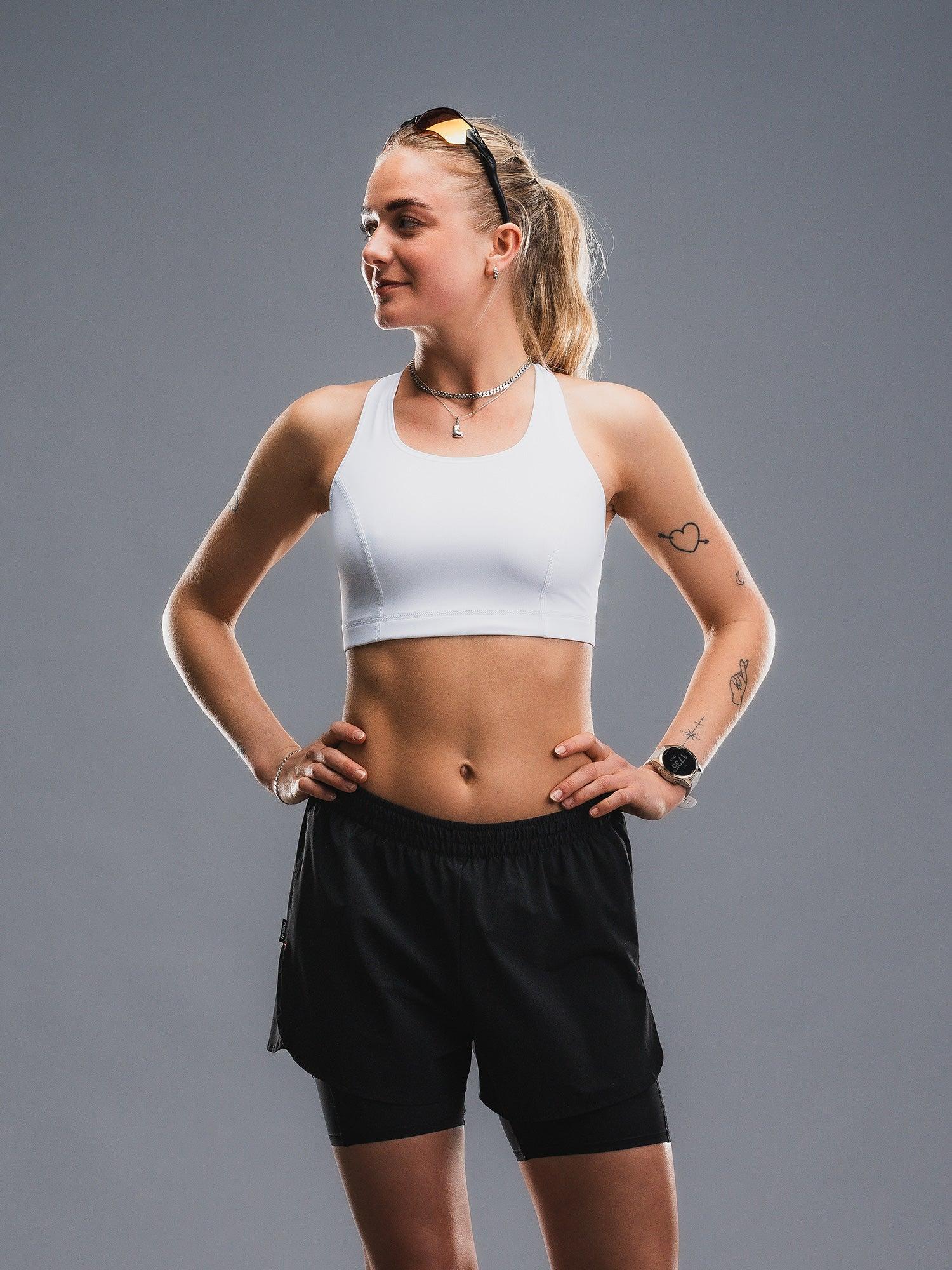 Fusion TEMPO! ONE Run Shorts til dame — sort løbeshorts med fikseret indertight