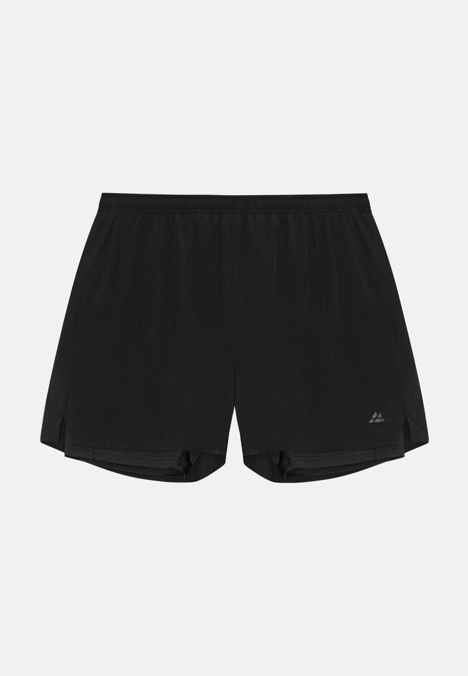 Danish Endurance Momentum 2in1 Shorts — sort løbeshorts med indershorts til herre