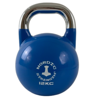 Competition kettlebell 12 kg i blåt stål fra Nordic Strength