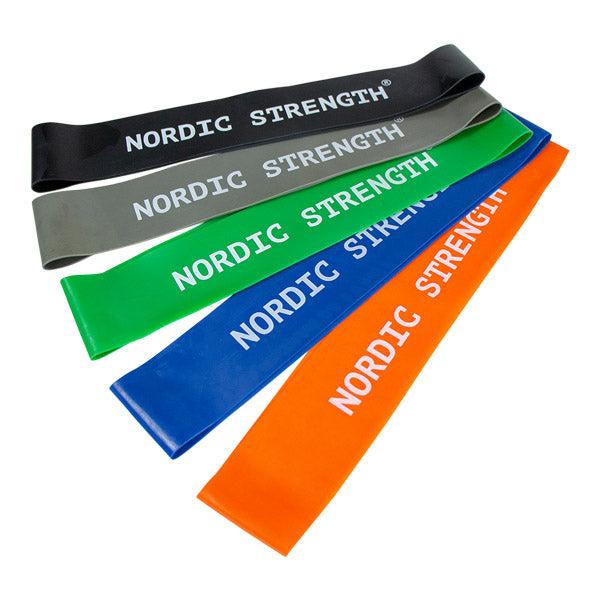 Træningselastik 5-PACK Nordic Strength i fem modstandsniveauer