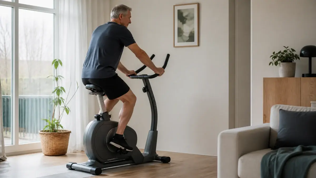 Motionscykel brugt til skånsom genoptræning efter en hofteoperation